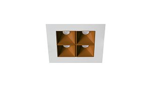 Rubini Recessed 4 White Bezel Copper Baffle