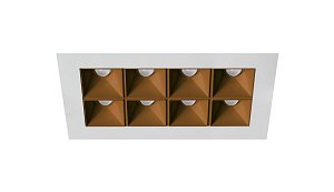 Rubini Recessed 8 White Bezel Copper Baffle