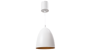 Dene, White with Ceiling Rose - actual lead length 3M